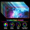 AIMSA RGB Gaming Mouse Pad Extended, Large Led Mousepads Non-Slip Rubber Base with 14 Lighting Modes, Computer Keyboard Mat