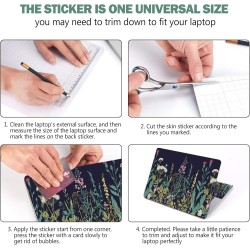 AIMSA Laptop Skin Sticker Decal, 12 13 13.3 14 15 15.4 15.6 inch Laptop Art Decal Protector Notebook Netbook PC Flowers Plants