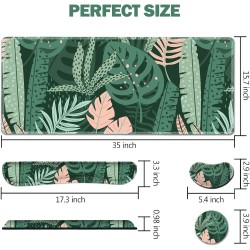 AIMSA Large Gaming Mouse Pad Set Keyboard Wrist Rest Support Mouse Pad, Ergonomic Memory Foam Multifunctional Extended Desk Mat