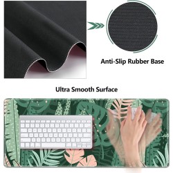 AIMSA Large Gaming Mouse Pad Set Keyboard Wrist Rest Support Mouse Pad, Ergonomic Memory Foam Multifunctional Extended Desk Mat