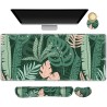 AIMSA Large Gaming Mouse Pad Set Keyboard Wrist Rest Support Mouse Pad, Ergonomic Memory Foam Multifunctional Extended Desk Mat