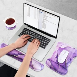 AIMSA Ergonomic Keyboard Wrist Rest and Mouse Pad with Wrist Support Set, Memory Foam Non-Slip Rubber Base, for Home, Office