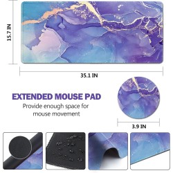 AIMSA Large Gaming Mouse Pad, XXL Keyboard Mouse Mat Extended Desk Pad with Stitched Edges, Durable Non-Slip Base Mousepad