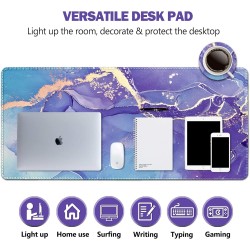 AIMSA Large Gaming Mouse Pad, XXL Keyboard Mouse Mat Extended Desk Pad with Stitched Edges, Durable Non-Slip Base Mousepad