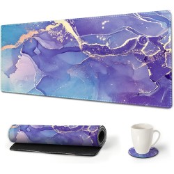 AIMSA Large Gaming Mouse Pad, XXL Keyboard Mouse Mat Extended Desk Pad with Stitched Edges, Durable Non-Slip Base Mousepad