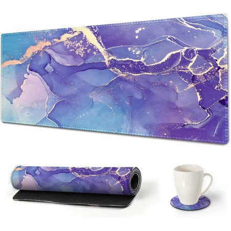 AIMSA Large Gaming Mouse Pad, XXL Keyboard Mouse Mat Extended Desk Pad with Stitched Edges, Durable Non-Slip Base Mousepad