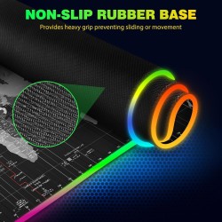 AIMSA Wireless Charging RGB Gaming Mouse Pad 15W, Extended LED Desk Mat Protector 14 Light Modes Extra Large Mousepad Non-Slip